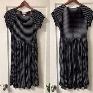Black and white stripe maternity dress